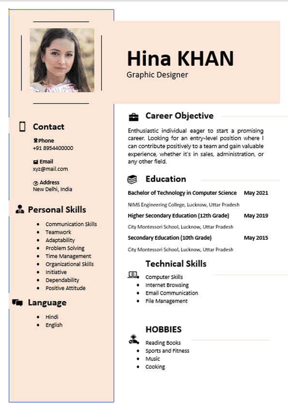 Simple Resume Format