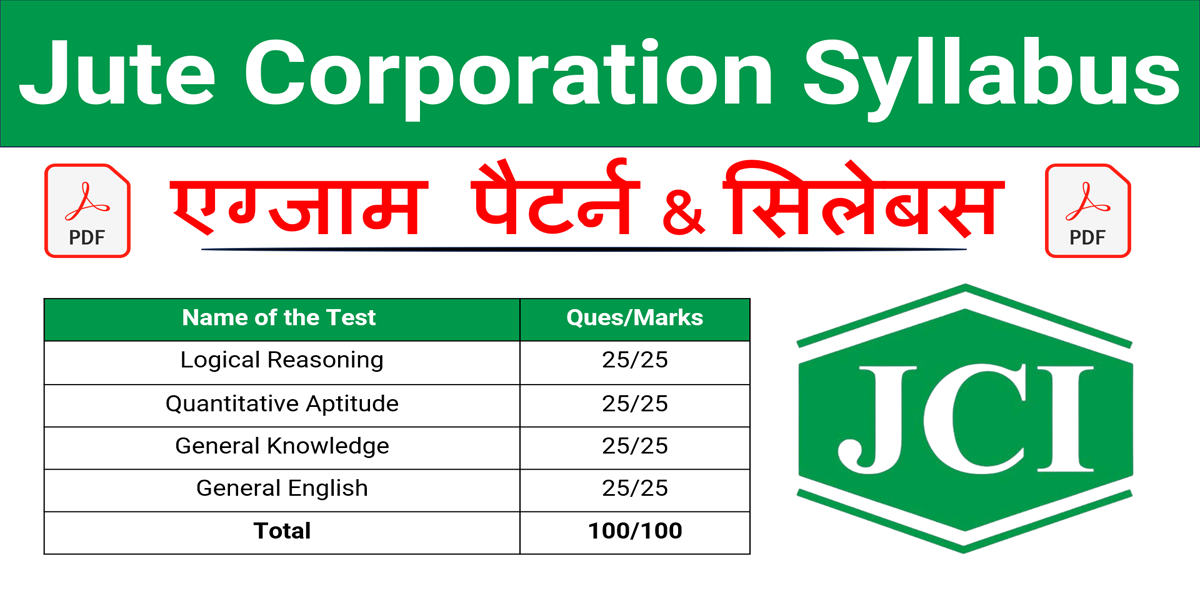 Jute Corporation of India Syllabus