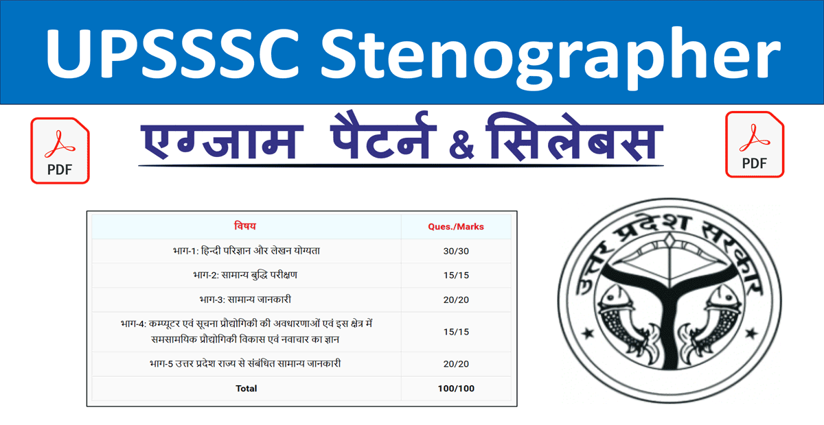 UPSSSC Stenographer Syllabus in Hindi