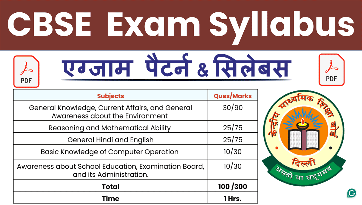 CBSE Junior Assistant Syllabus in Hindi