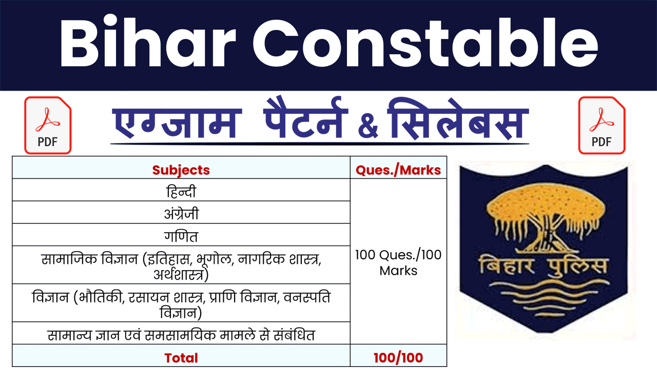 Bihar Police Constable Syllabus