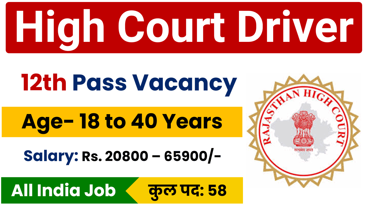 Rajasthan High Court Driver Recruitment 2025